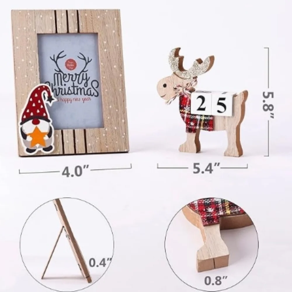Oyaton Christmas Photo Frame and Reindeer Advent Calendar 2 Piece Set